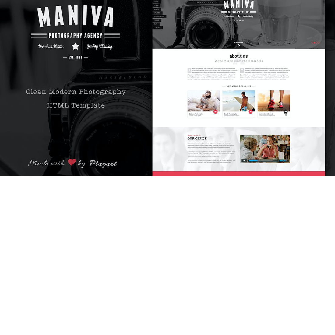 Photography Website HTML Template preview image.