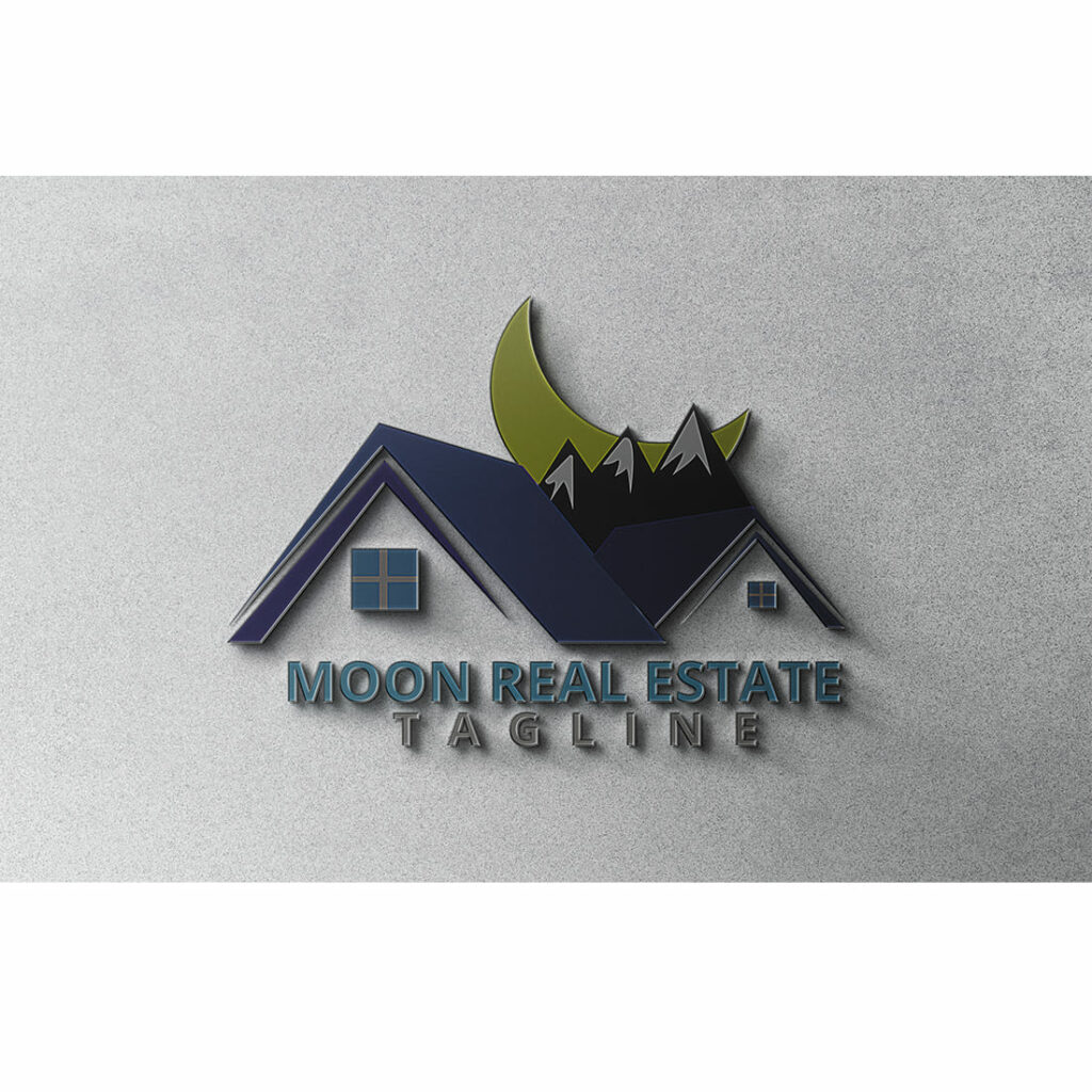 REAL ESTATE LOGO MOON REAL ESTATE LOGO TEMPLATE MasterBundles