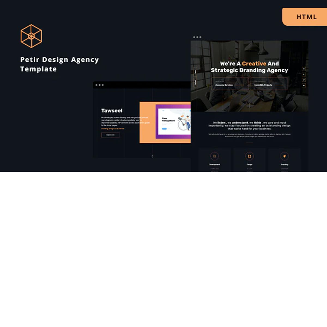 Petir Digital Agency Website Template preview image.