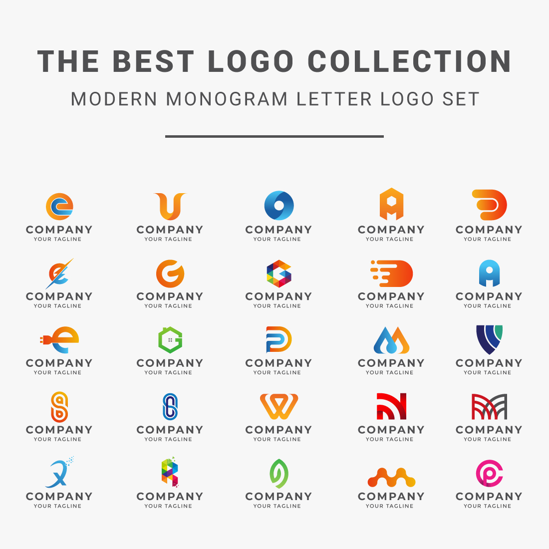 25 Logos Bundle Modern Monogram Letter Logo Set for different types of businesses preview image.