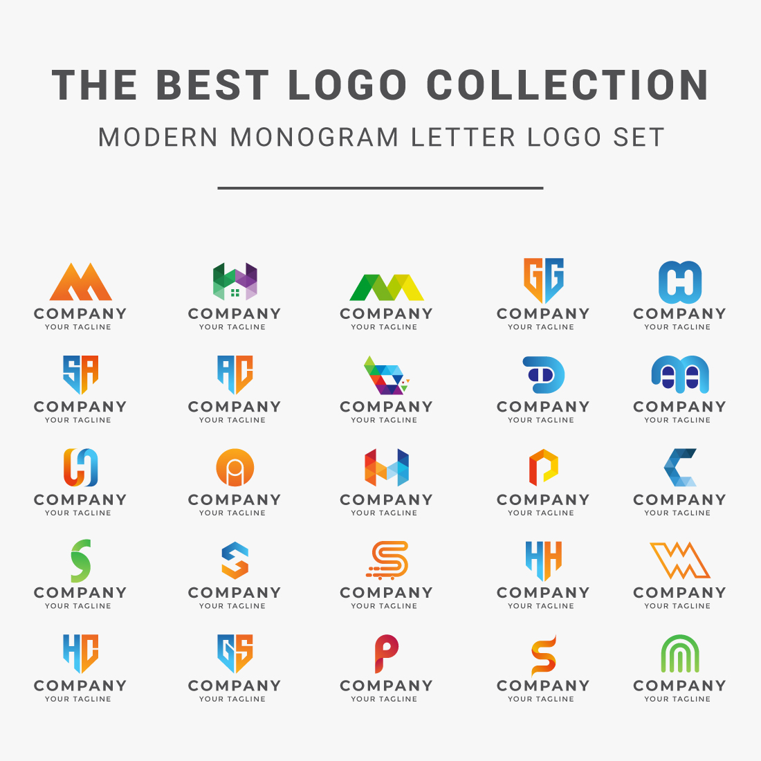 25 Logos Bundle Modern Monogram Letter Logo Set for a different types of businesses preview image.
