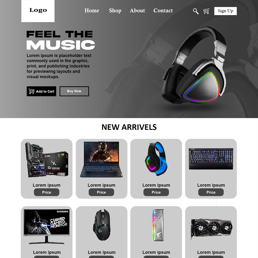 E-commerce Website Landing Page - Template Design preview image.