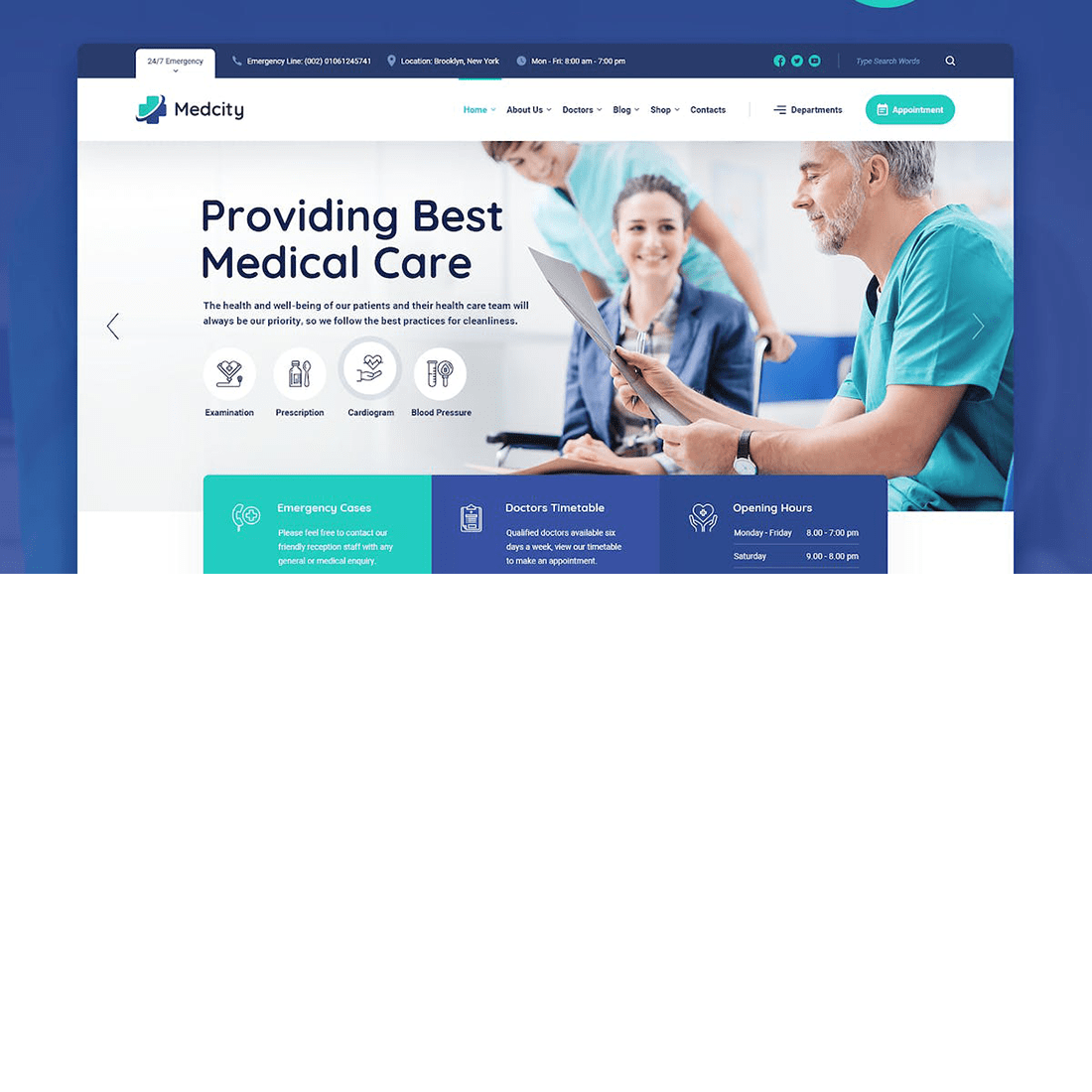 Medcity Medical Healthcare HTML5 Template preview image.