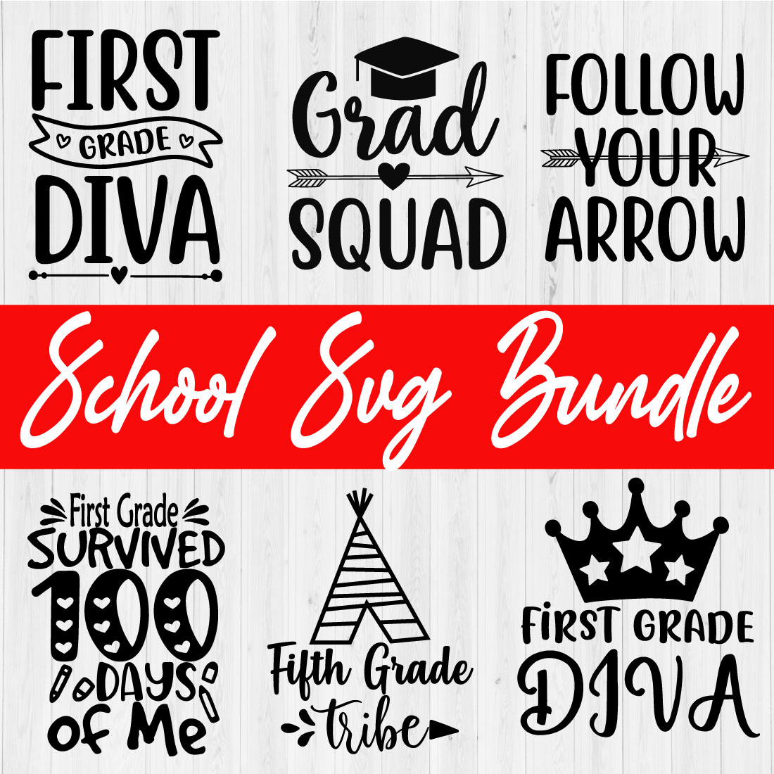 School Svg Design Bundle Vol4 cover image.