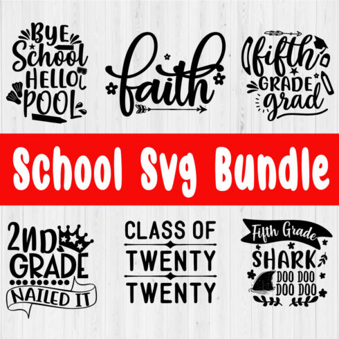 School Svg Designs Bundle Vol18 cover image.