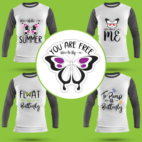 Butterfly T Shirt Designs Bundle cover image.