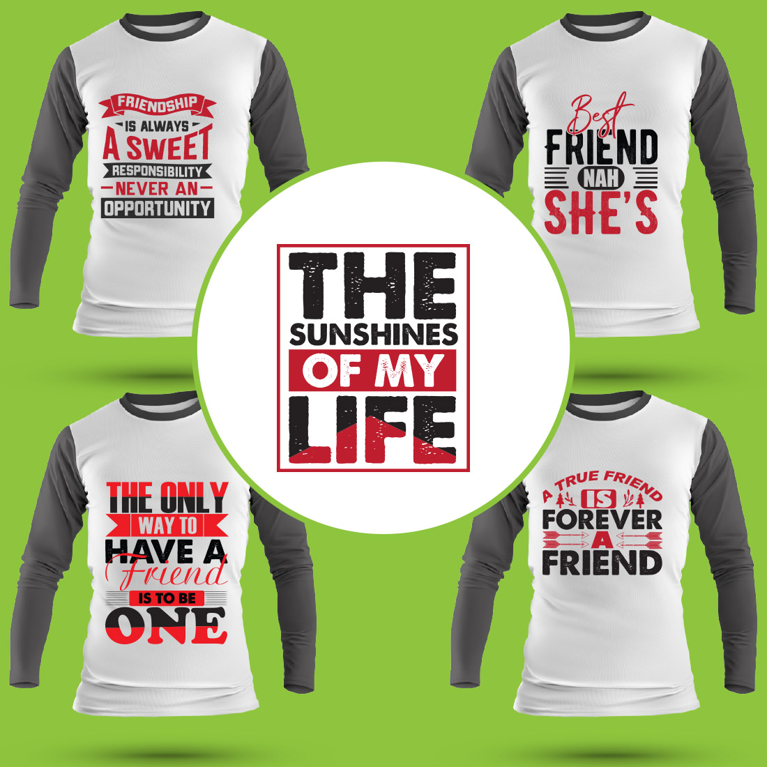 Best Friend T Shirt Designs Bundle preview image.