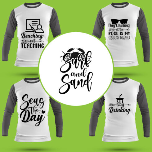 Beach T Shirt Designs Bundle cover image.