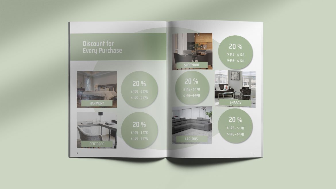 HOME - Interiors Bifold Brochure preview image.