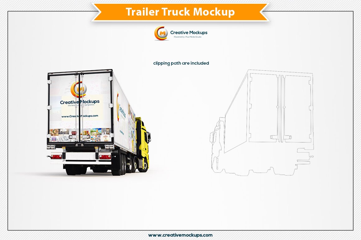 Trailer Truck Mockup preview image.