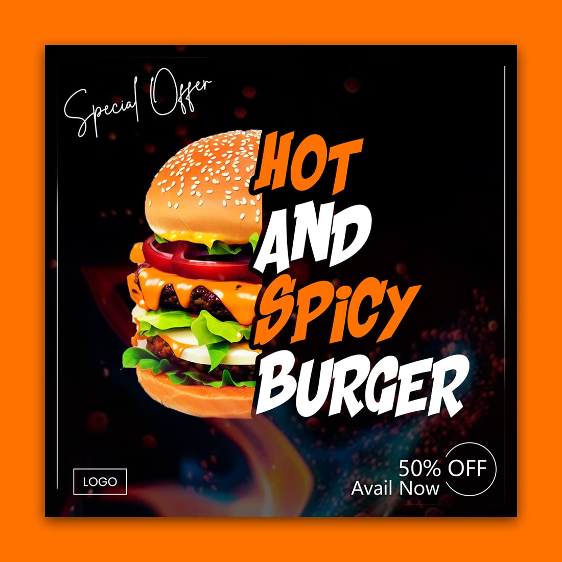 Editable Hot And Spicy Social Media Design/ Ads/Advertisement Design preview image.