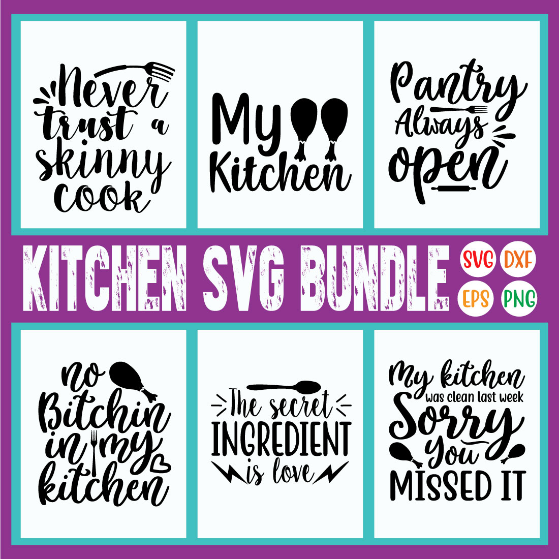 Kitchen Svg Design Bundle Vol1 cover image.