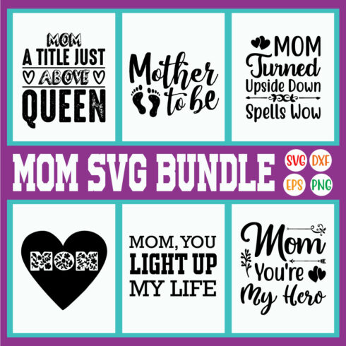 Mom T-shirt Designs Bundle Vol48 cover image.