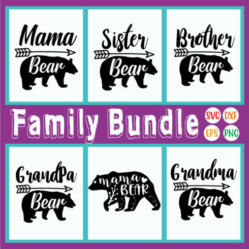 Family Bear Quotes Bundle Vol24 cover image.