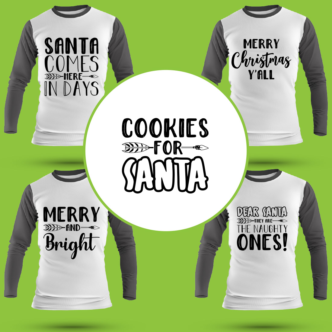 Christmas T Shirt Designs Bundle cover image.