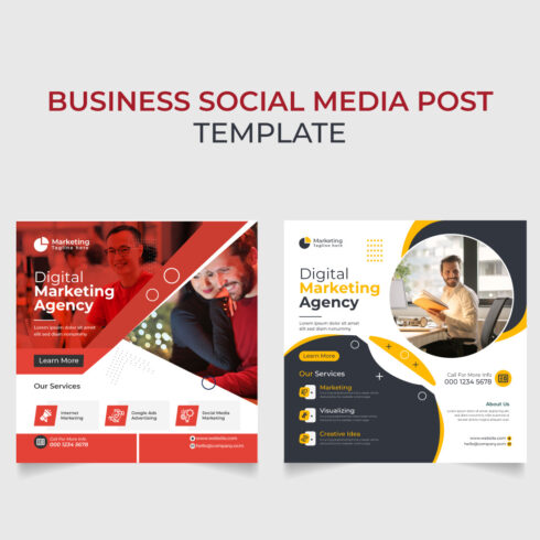 Digital marketing business social media post template cover image.