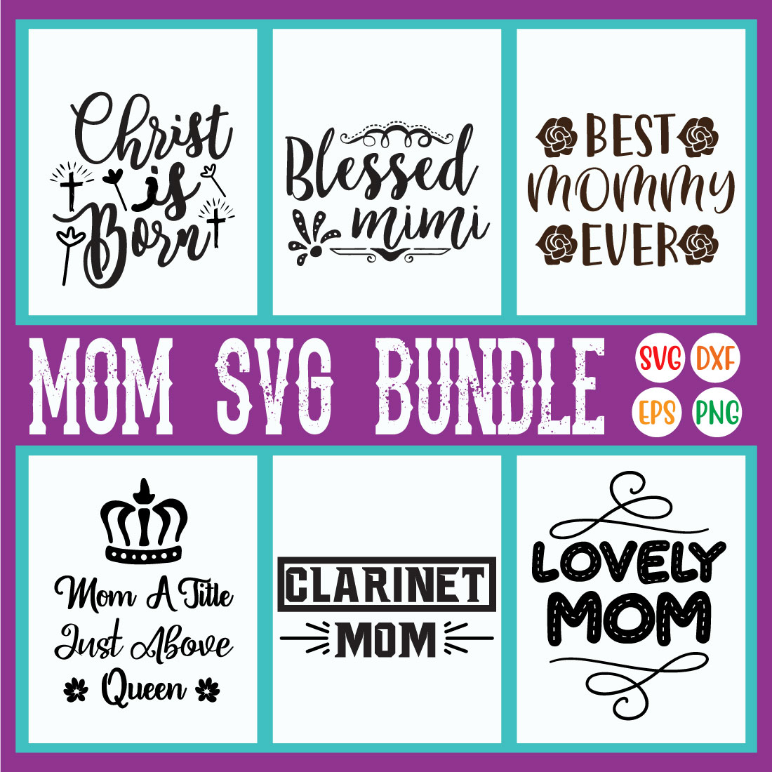 Mom Svg Design Bundle Vol32 cover image.