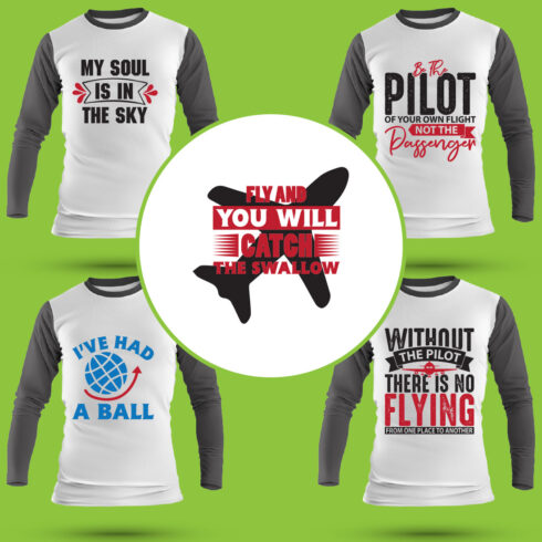 Aviation T Shirt Designs Bundle cover image.