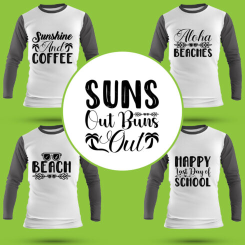 Beach T Shirt Designs Bundle cover image.