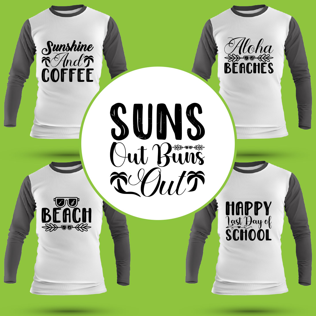 Beach T Shirt Designs Bundle cover image.