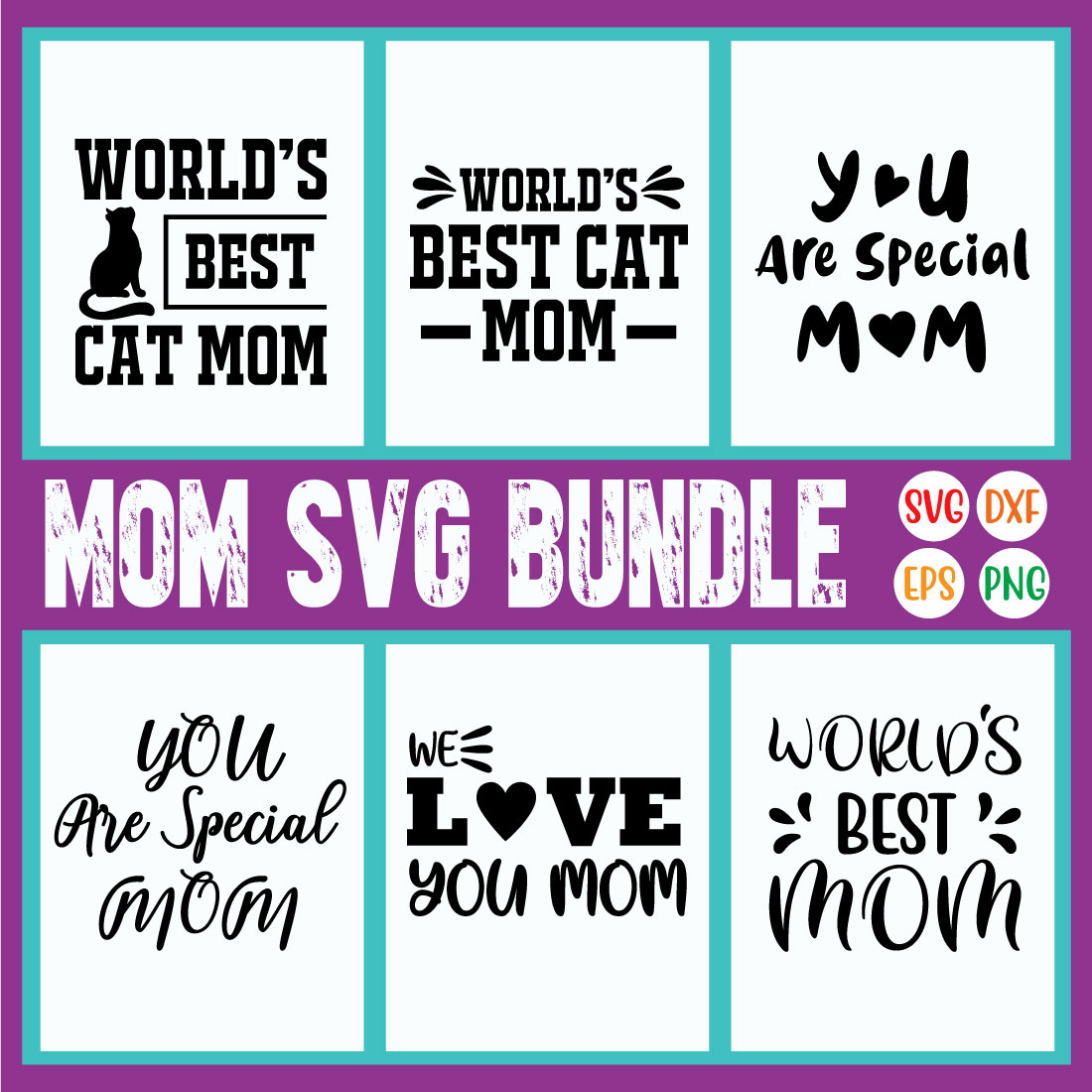 Mom Svg T-shirt Design Bundle Vol53 cover image.