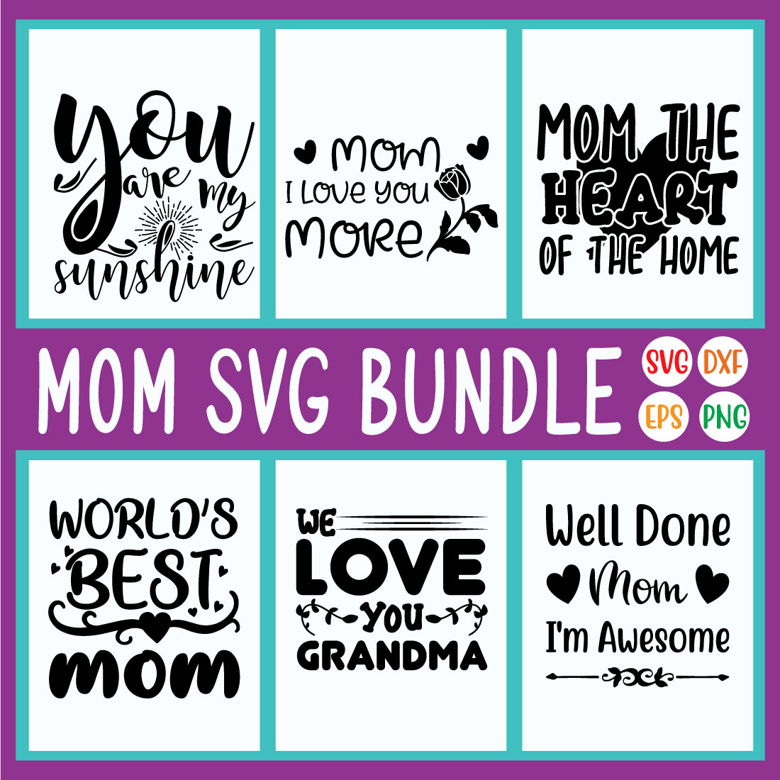 Mom Svg Designs Bundle Vol52 cover image.