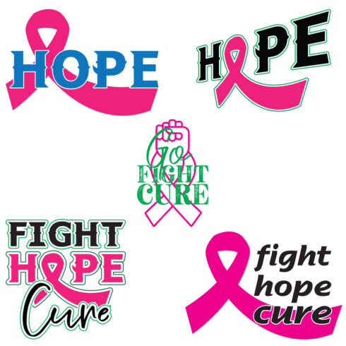 Cancer SVG T Shirt Designs Bundle cover image.