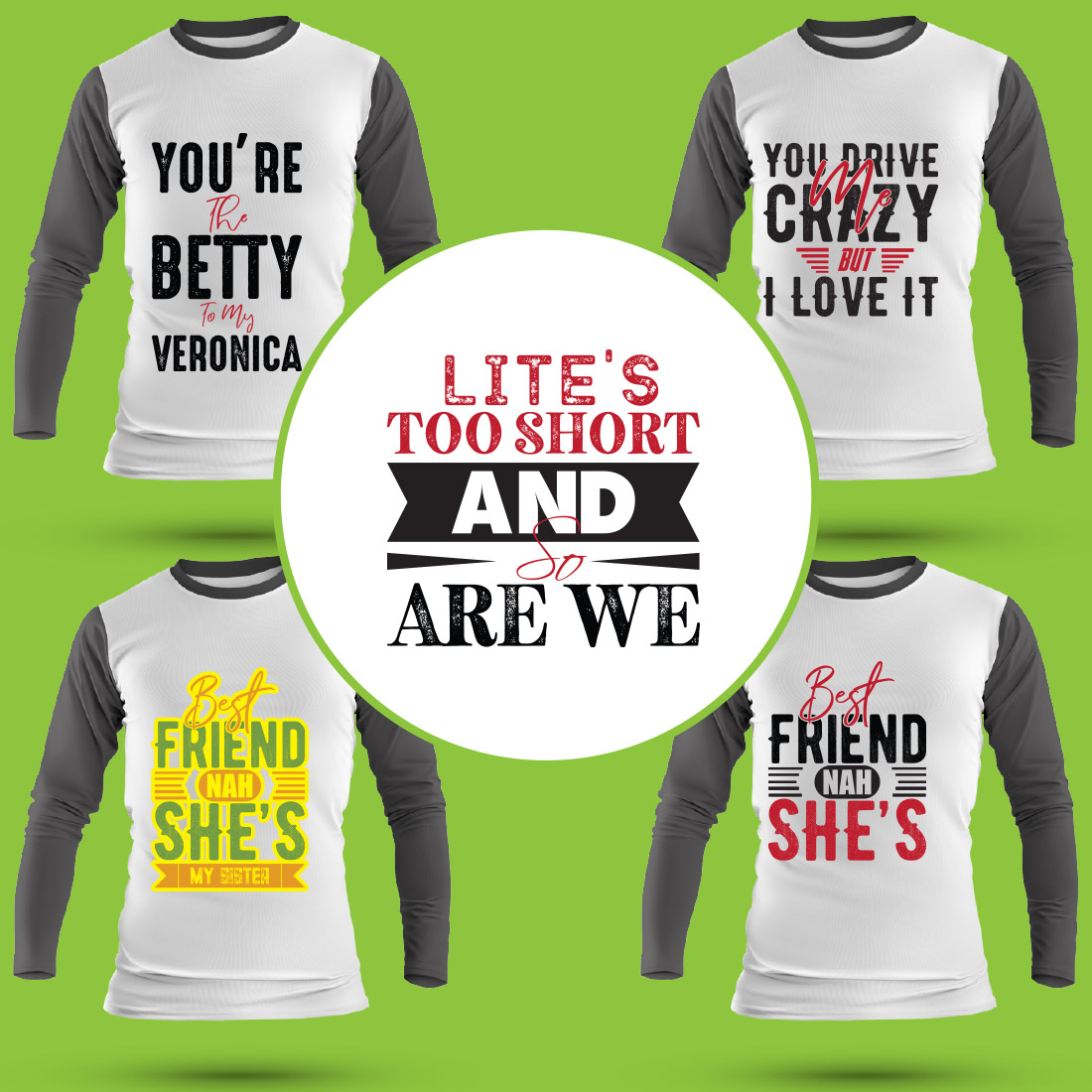 Best Friend T Shirt Designs Bundle preview image.