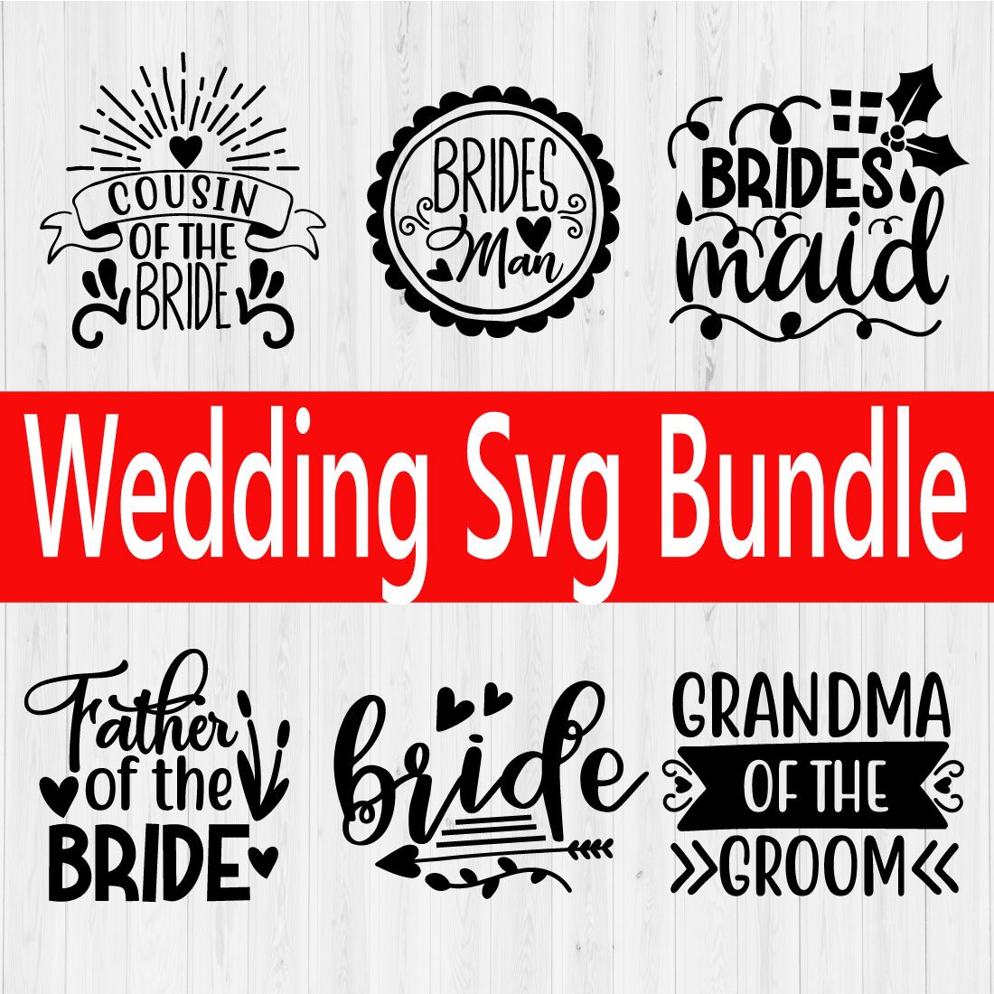 Wedding T-shirt Design Bundle Vol4 cover image.