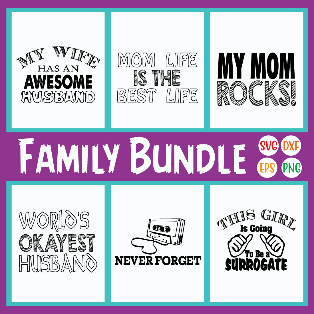 Family Svg Quotes Bundle Vol36 cover image.