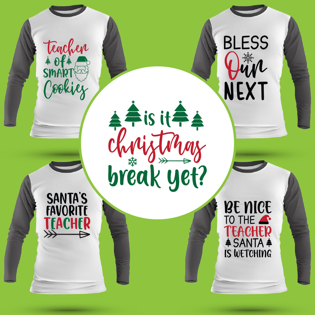 Christmas T Shirt Designs Bundle cover image.