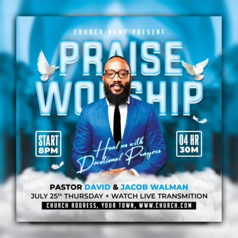 Church Flyer PSD Template cover image.