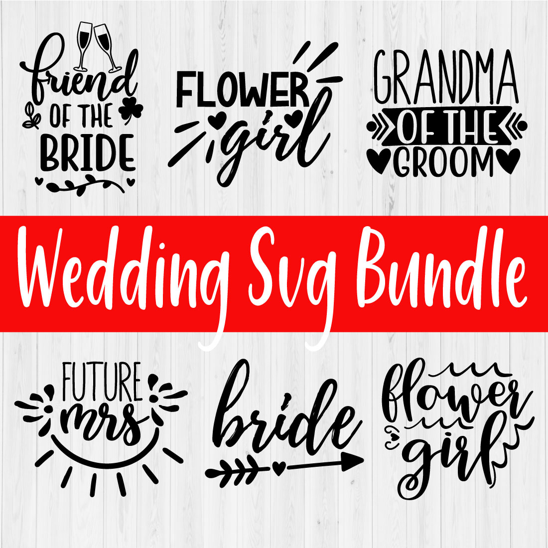 Wedding Typography Design Bundle Vol6 cover image.