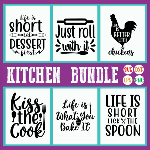 Kitchen T-shirt Designs Bundle Vol6 cover image.