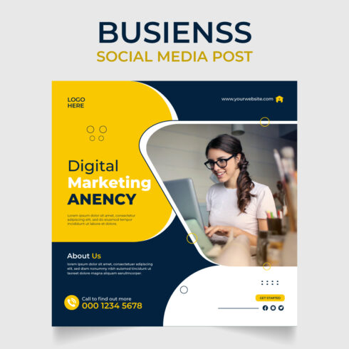 Digital marketing and corporate social media post design template cover image.