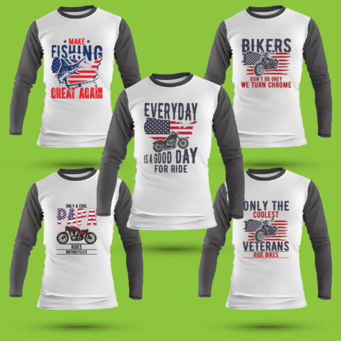 American flag T Shirt Designs Bundle cover image.