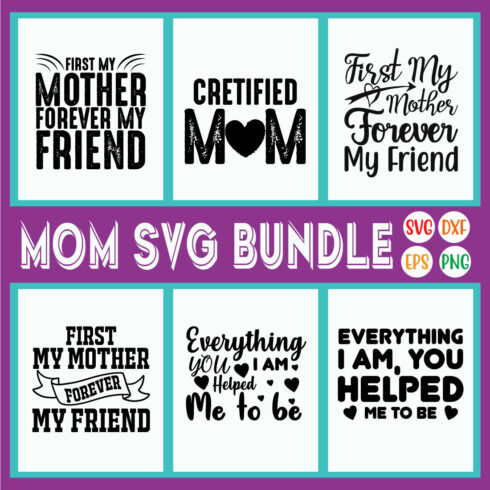 Mom Svg Designs Bundle Vol46 cover image.