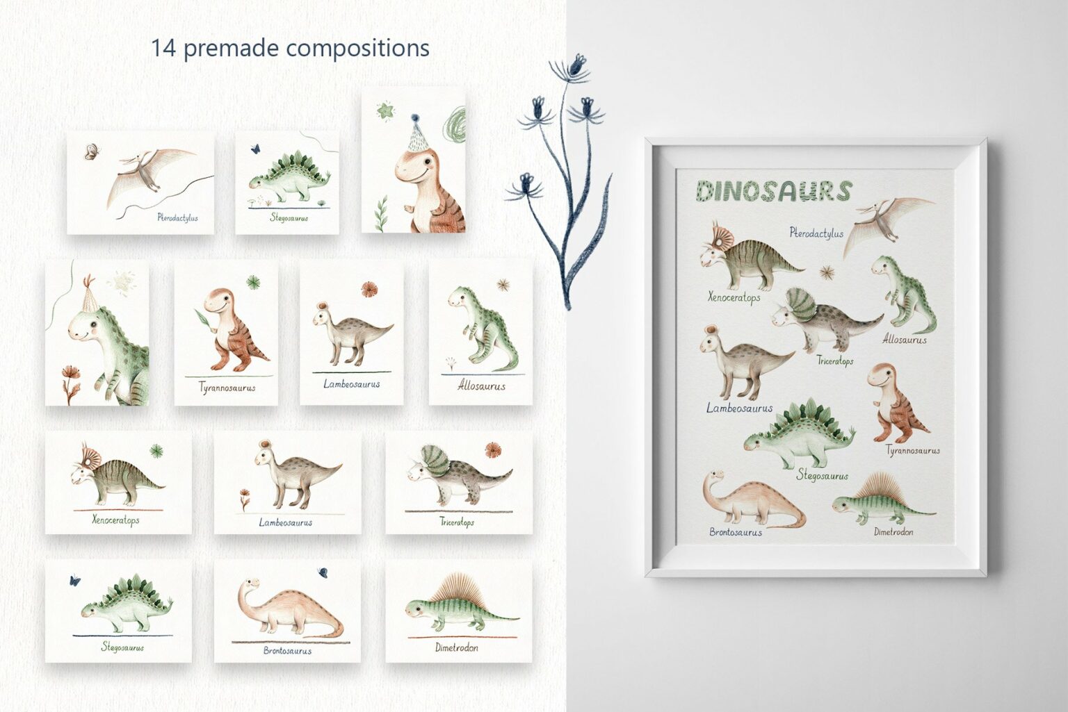 Dinosaurs - color pencil clipart – MasterBundles