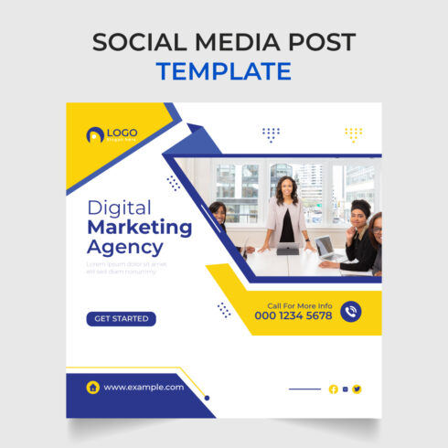 Digital marketing and business social media post design vector cover image.
