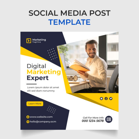 Business social media post template cover image.