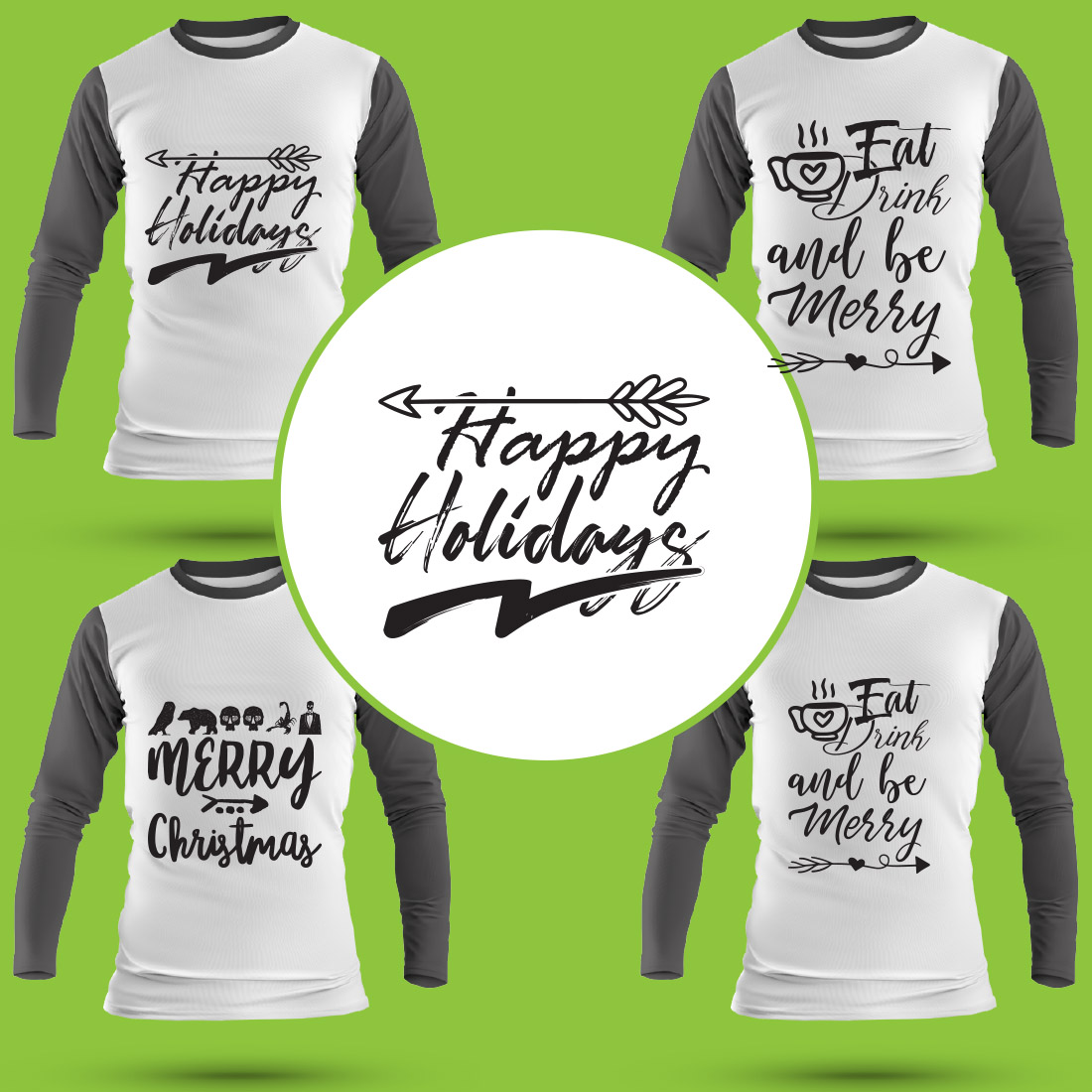 Christmas T Shirt Designs Bundle cover image.