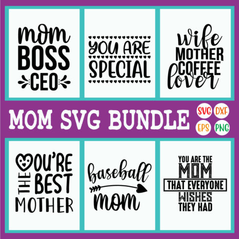 Mom Typography Designs Bundle Vol44 cover image.