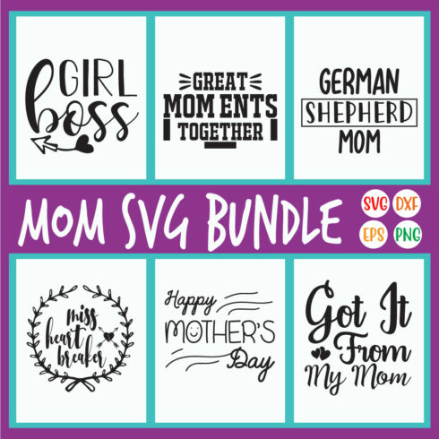 Mom Svg Quote Typography Designs Vol40 cover image.