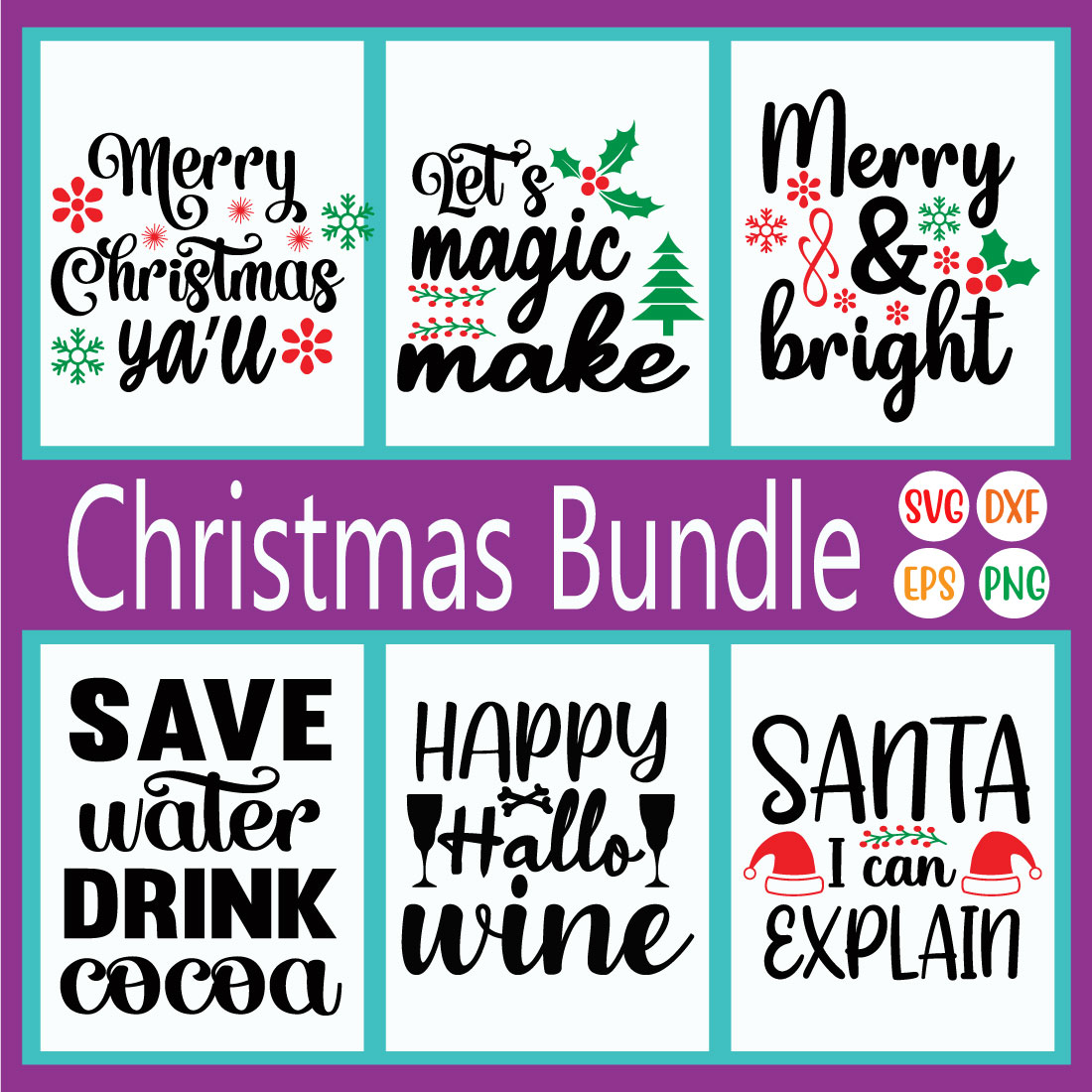 Happy Christmas Svg Bundle Vol10 cover image.