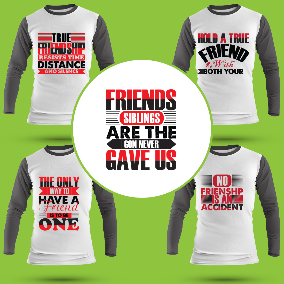 Best Friend T Shirt Designs Bundle preview image.