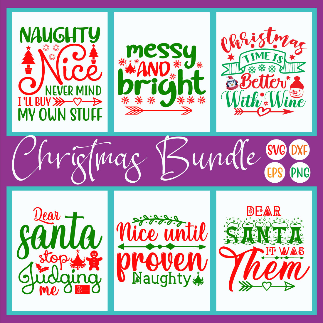 Christmas Typography Design Bundle Vol42 cover image.