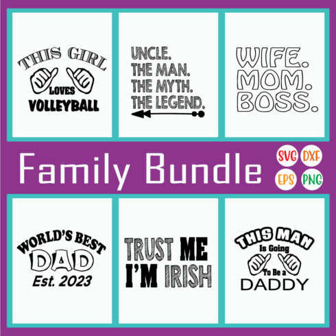 Family Quote Typography Designs Vol11 cover image.
