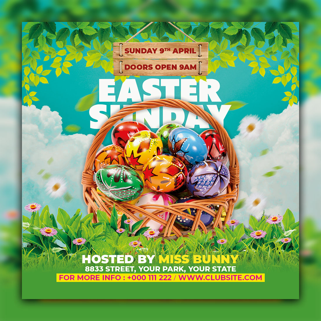 Easter Flyer PSD Template cover image.