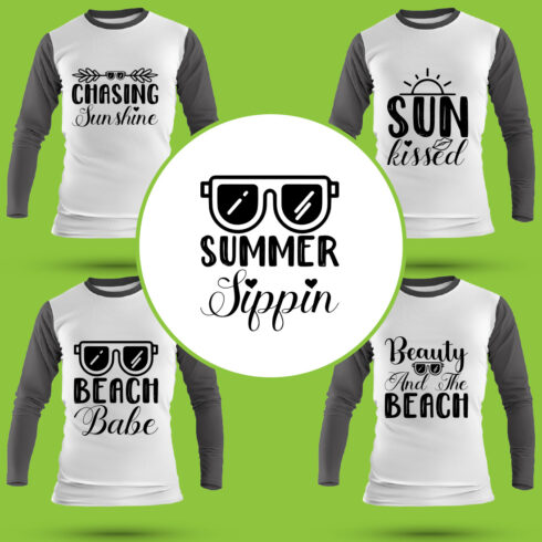 Beach T Shirt Designs Bundle cover image.