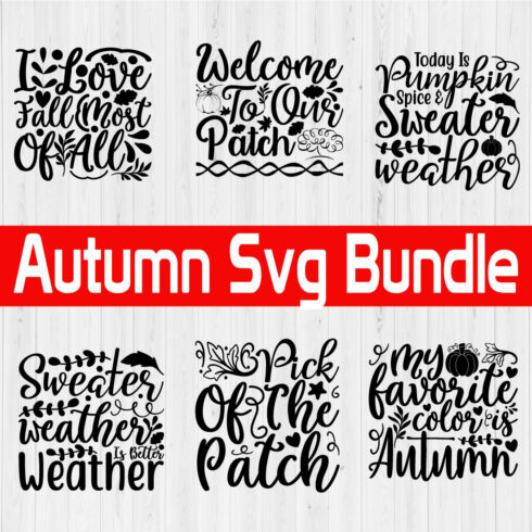 Autumn Svg T-shirt Design Bundle Vol4 cover image.